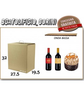 Scatola PANETTONE E BOTTIGLIA NATALE 27,5X19,5X32