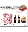 Scatola ROSSA PANETTONE E BOTTIGLIA NATALE 33,5x21,5x35