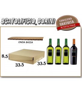 Scatola 4 BOTTIGLIE VINO E OLIO 33,5x33,5x8,5