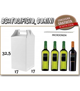 Scatola 4 BOTTIGLIE VINO E OLIO 17x17x32,5