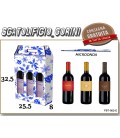 Scatola 3 BOTTIGLIE GRAFICA NATALE BLU 25,5x8x32,5