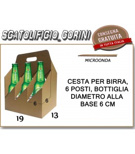 CESTA PER 6 BOTTIGLIE DI BIRRA 33 cl