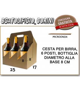 CESTA PER 6 BOTTIGLIE DI BIRRA 66 cl