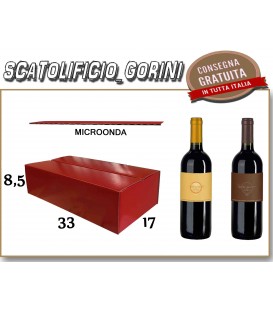 Scatola 2 BOTTIGLIE STAMPA ROSSA VINO E OLIO 33x17x8,5
