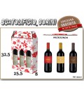 Scatola 3 BOTTIGLIE GRAFICA NATALE ROSSA 25,5x8x32,5