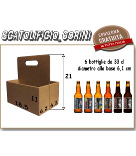 CESTA PER 6 BOTTIGLIE DI BIRRA 33 cl