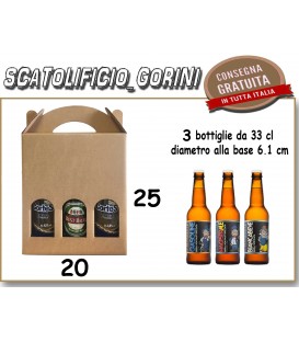 CONFEZIONE PER 3 BOTTIGLIE DI BIRRA 33 cl