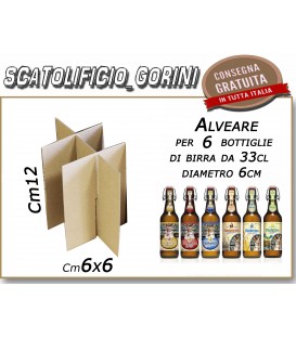 ALVEARE 6 POSTI PER BOTTIGLIE DI BIRRA 33 cl