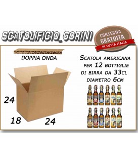 -SCATOLA AMERICANA PER 12 BOTTIGLIE DI BIRRA 33 cl