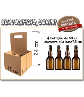 CESTA PER 4 BOTTIGLIE DI BIRRA 50 cl